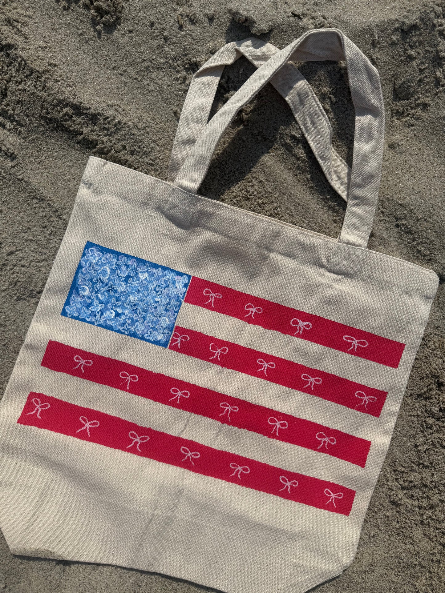 Coastal Americana Hand Painted Tote