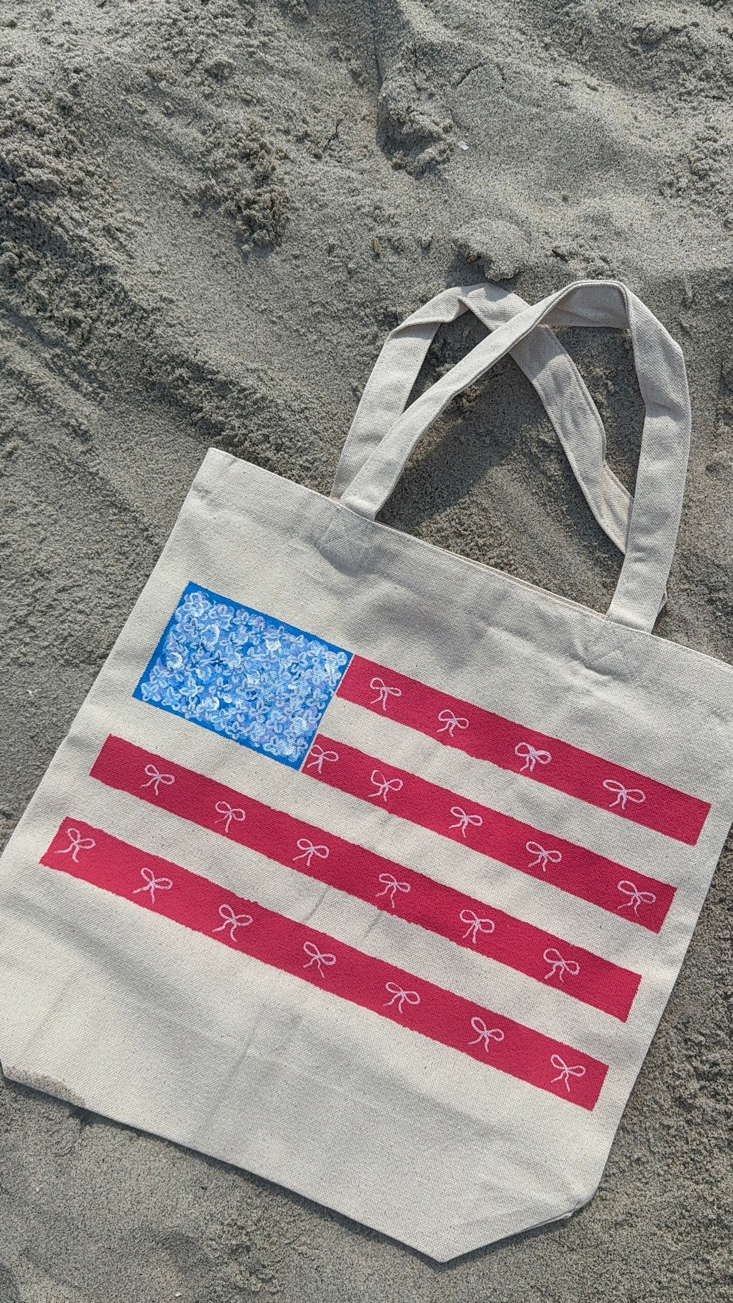 Coastal Americana Hand Painted Tote